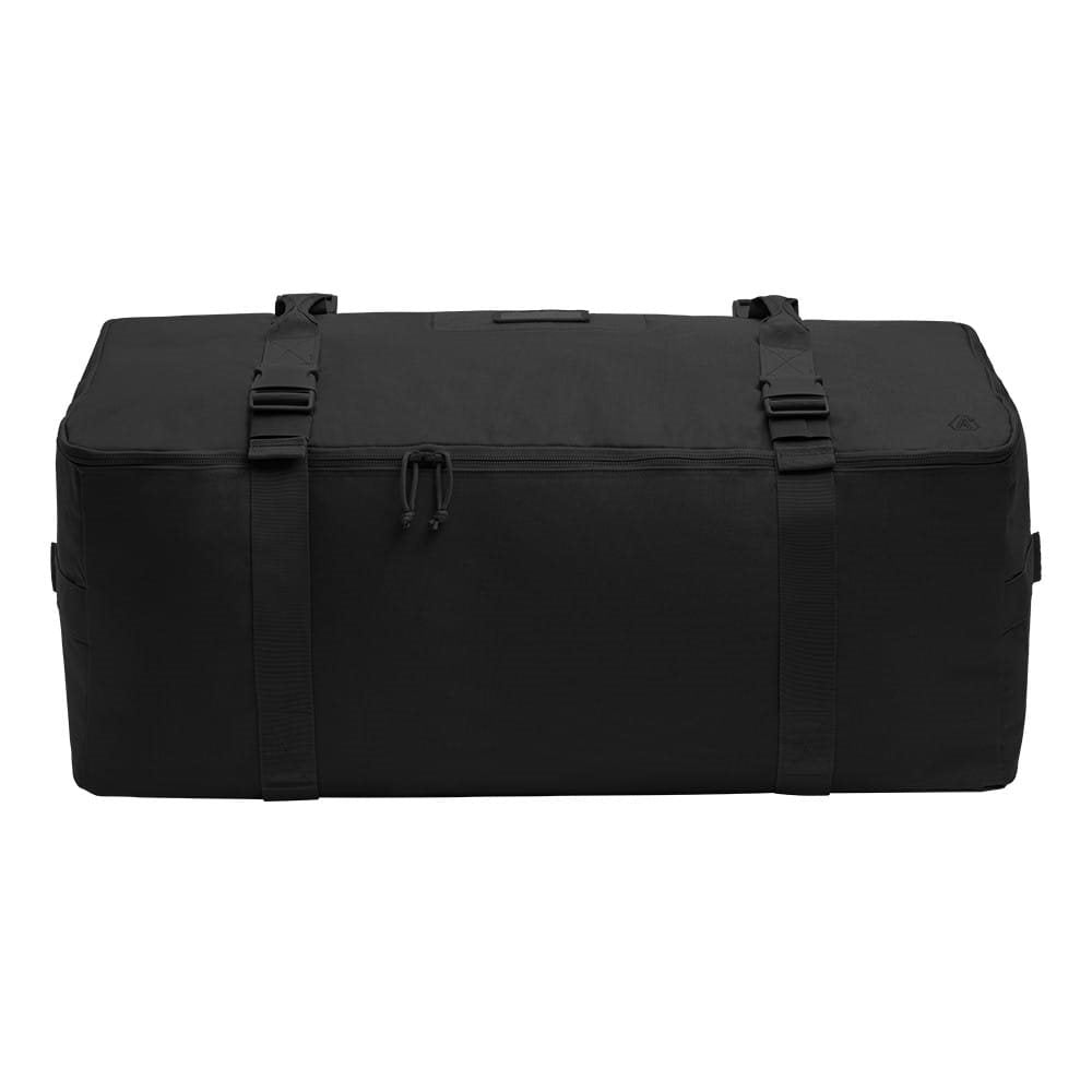 Bolsa transporte TRANSALL 160 L negra en poliéster HRF 600D con tratamiento DWR-TECH y múltiples asas