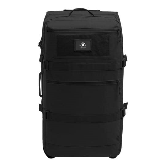 Bolsa de viaje TRANSALL 120 L negra con ruedas y compartimento principal dividido, tejido polyester HRF 600D con acabado DWR-TECH