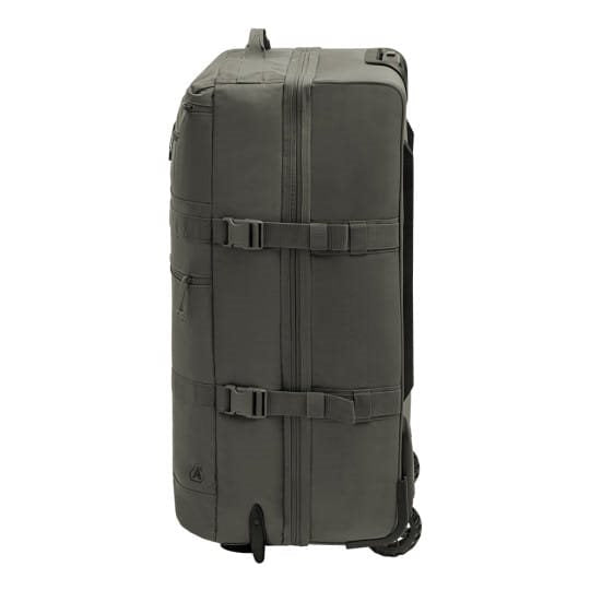 Bolsa de viaje TRANSALL 120 L negra con ruedas y compartimento principal dividido, tejido polyester HRF 600D con acabado DWR-TECH