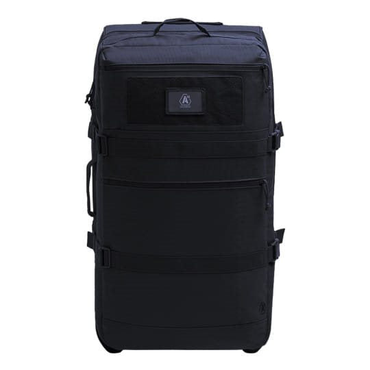 Bolsa de viaje TRANSALL 120 L negra con ruedas y compartimento principal dividido, tejido polyester HRF 600D con acabado DWR-TECH