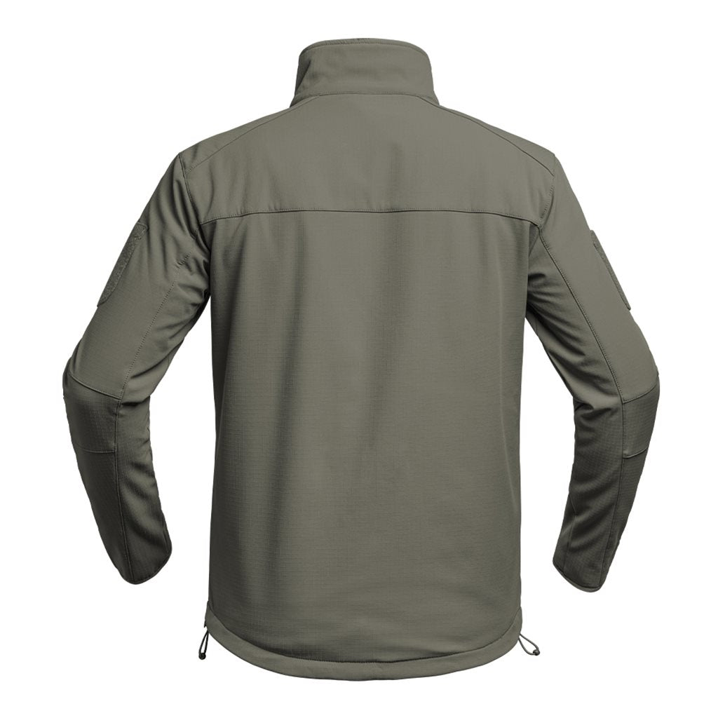 Chaqueta softshell FIGHTER verde con membrana impermeable X-PERF (3000 mm), corte ergonómico y resistencia al viento
