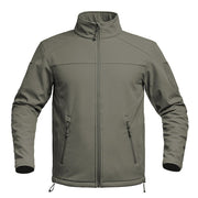 Chaqueta softshell FIGHTER verde con membrana impermeable X-PERF (3000 mm), corte ergonómico y resistencia al viento