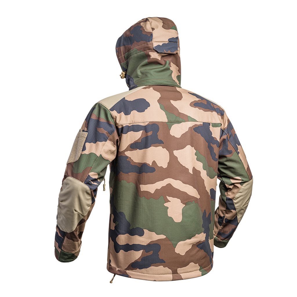 Bunda FIGHTER V2 softshell con capucha, membrana X-PERF 3000 mm, camuflaje CCE TARN