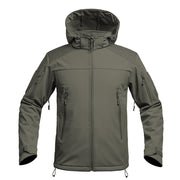 Chaqueta softshell Bunda FIGHTER V2 verde con capucha, corte cómodo y membrana impermeable X-PERF 3000 mm