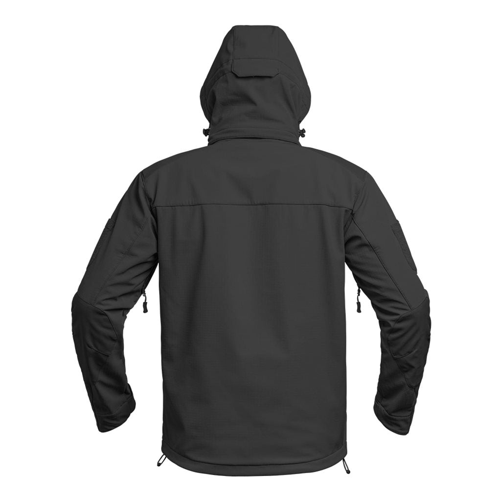 Chaqueta softshell negra con capucha FIGHTER V2, membrana X-PERF 3000 mm