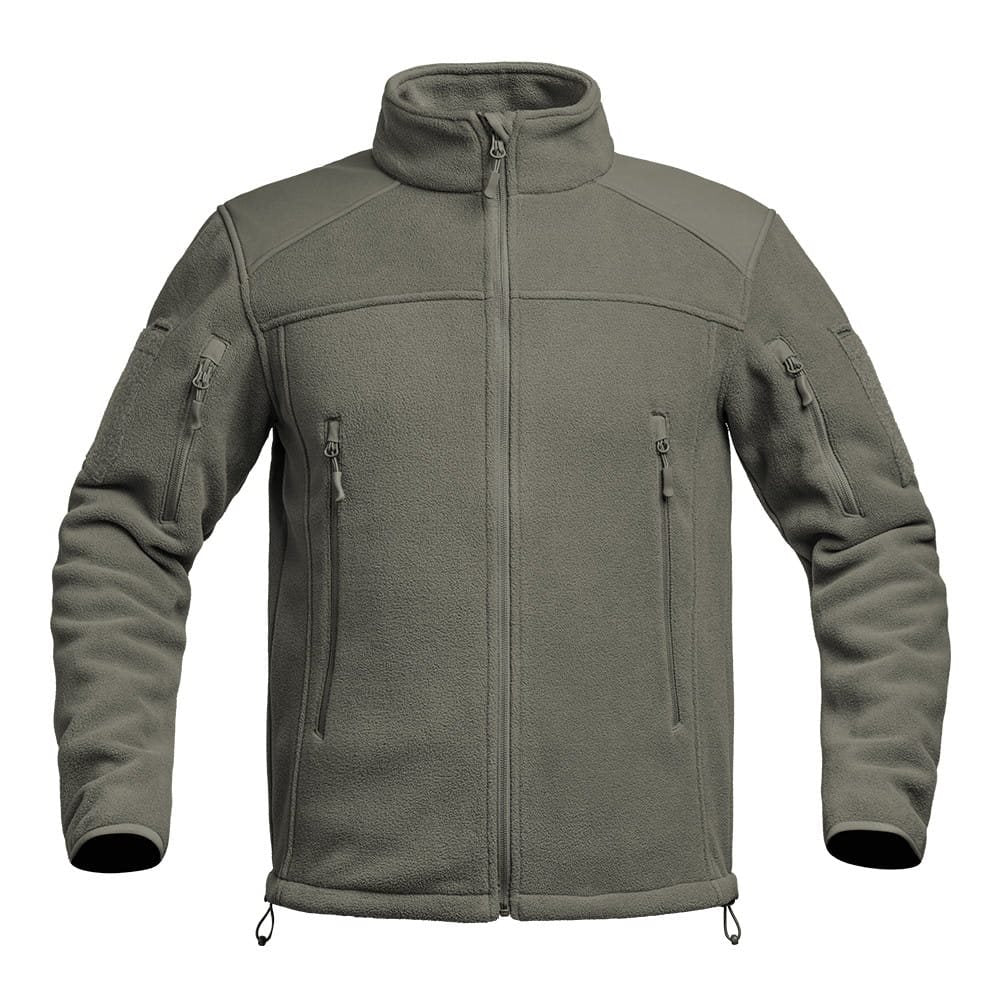 Chaqueta con capucha FIGHTER Polar Fleece verde, 400 g/m²