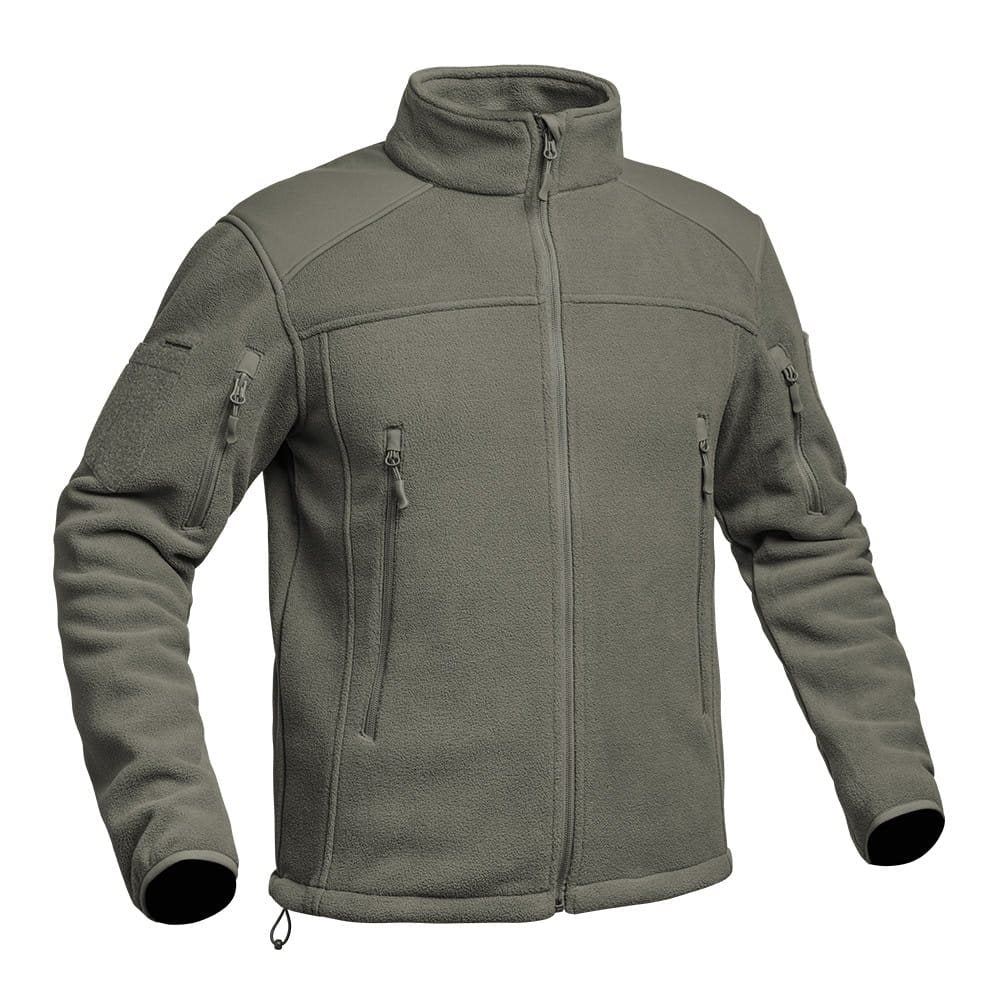 Chaqueta con capucha FIGHTER Polar Fleece verde, 400 g/m²