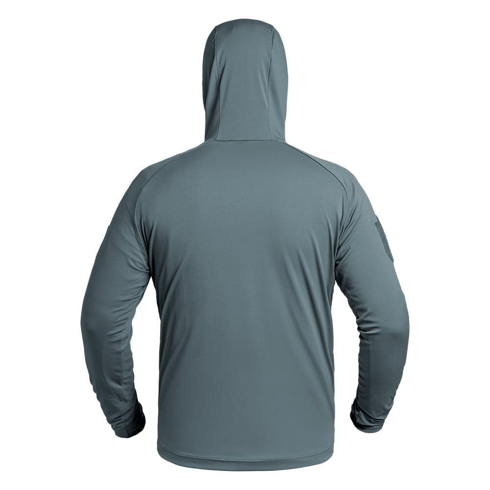 Camiseta funcional INSTRUCTOR X-MOVE gris con capucha y corte ceñido, tejido elástico y secado rápido