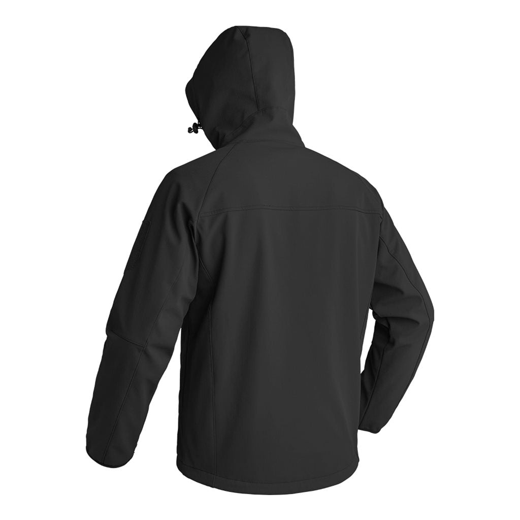 Chaqueta softshell INSTRUCTOR negra resistente al viento, X-MOVE 360° de tres capas