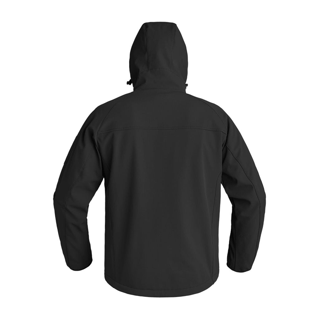 Chaqueta softshell INSTRUCTOR negra resistente al viento, X-MOVE 360° de tres capas
