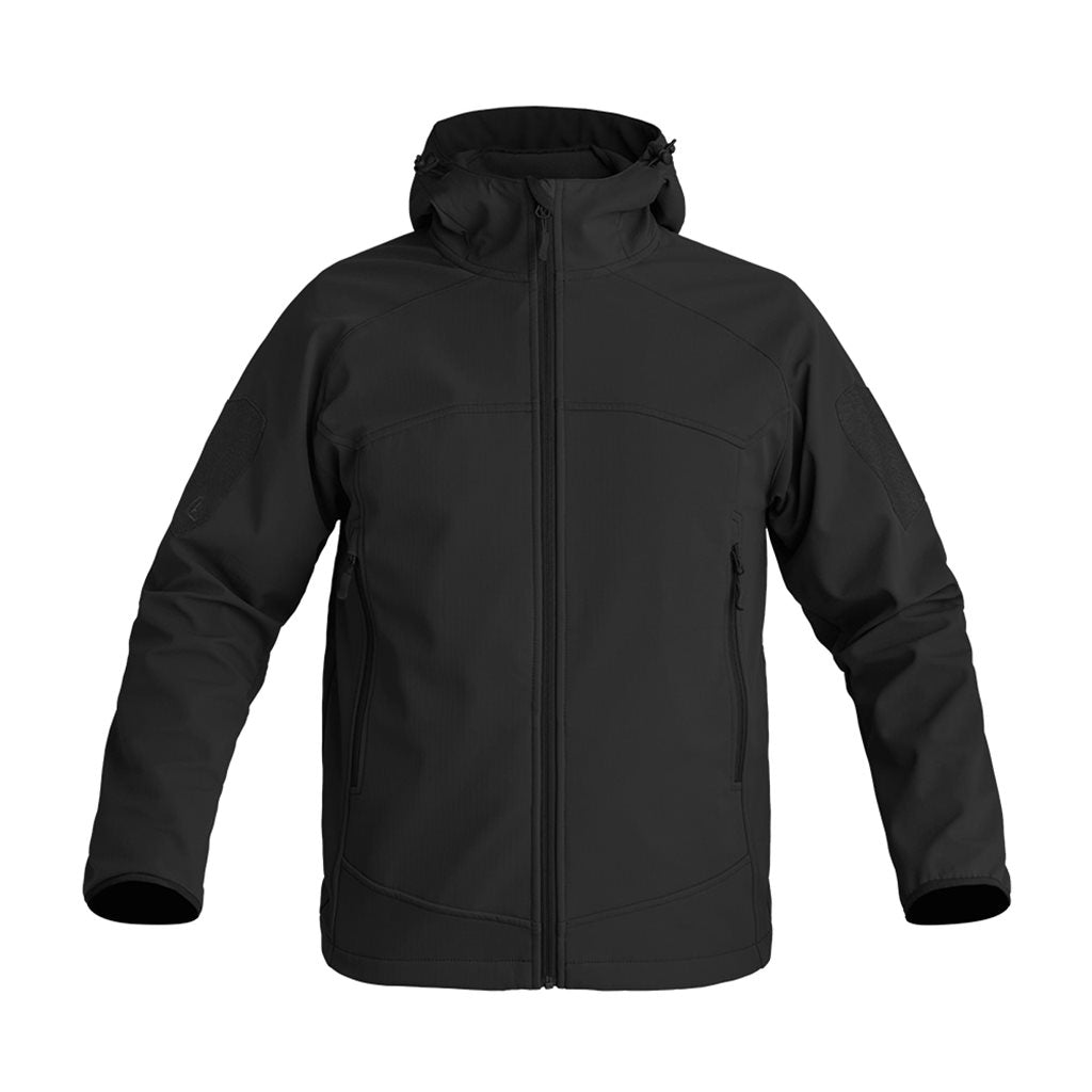 Chaqueta softshell INSTRUCTOR negra resistente al viento, X-MOVE 360° de tres capas