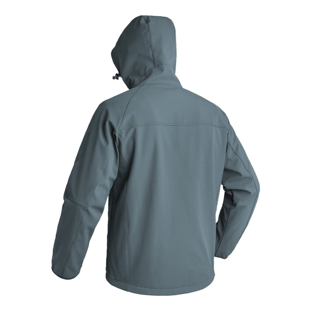 Chaqueta softshell gris resistente al viento, tejido X-MOVE 360° de tres capas