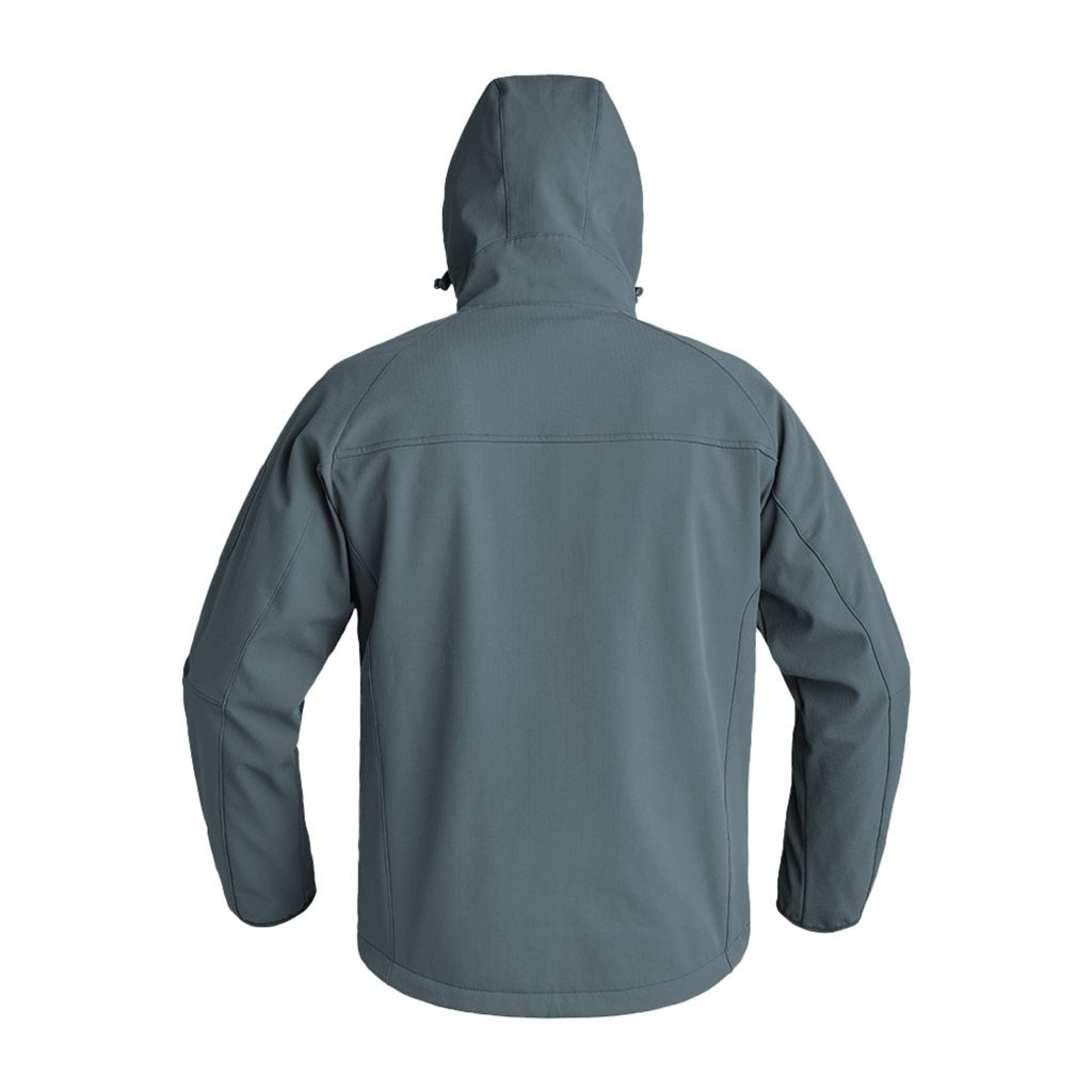 Chaqueta softshell gris resistente al viento, tejido X-MOVE 360° de tres capas