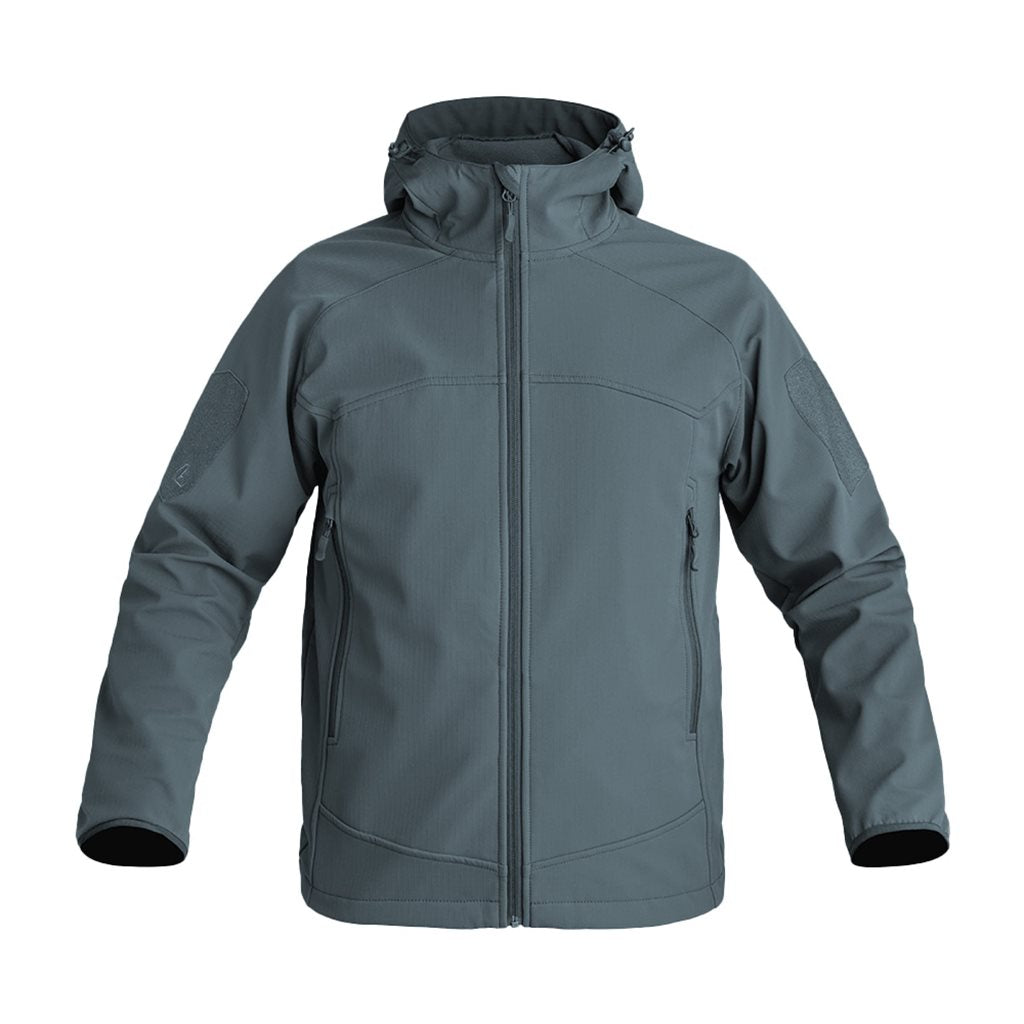 Chaqueta softshell gris resistente al viento, tejido X-MOVE 360° de tres capas