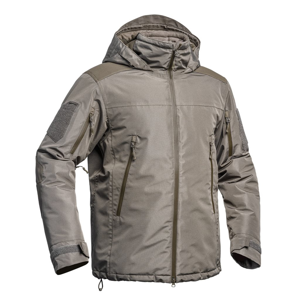 Parka FIGHTER XMF 200 hardshell verde, acolchada con membrana resistente y cómoda