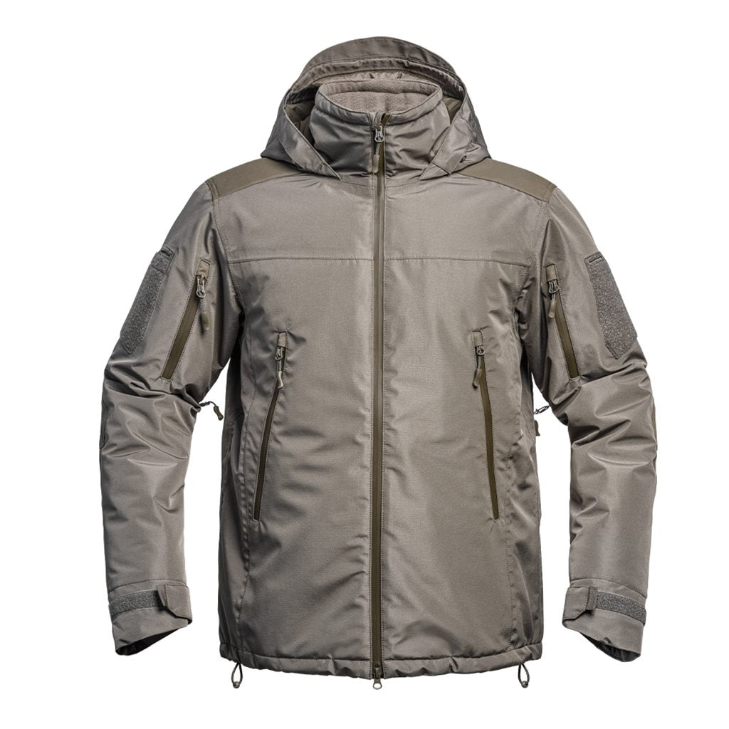 Parka FIGHTER XMF 200 hardshell verde, acolchada con membrana resistente y cómoda