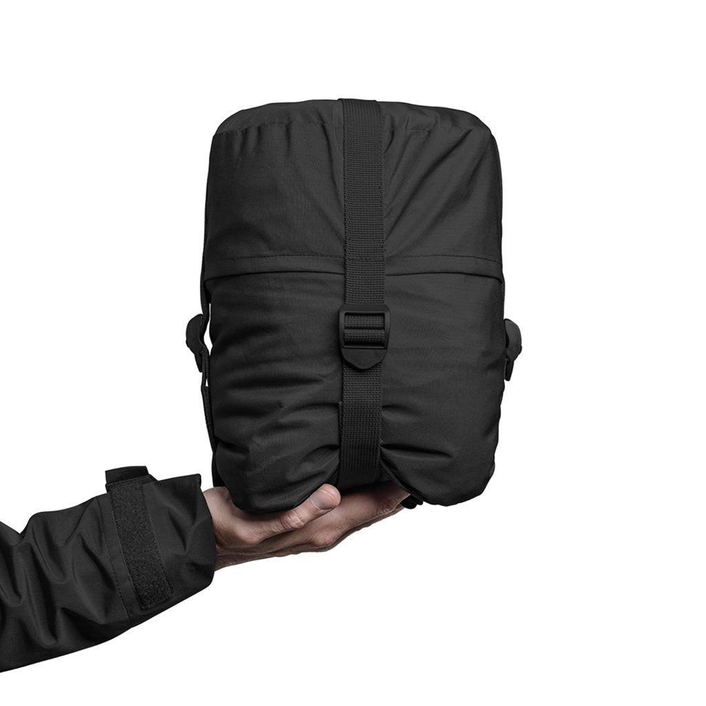 Parka FIGHTER XMF 200 hardshell negra, acolchada con membrana y alta resistencia mecánica