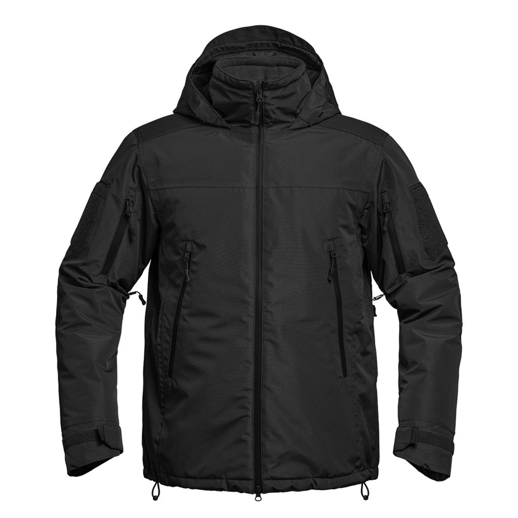 Parka FIGHTER XMF 200 hardshell negra, acolchada con membrana y alta resistencia mecánica