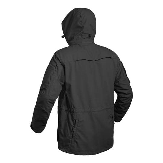 Bunda FIGHTER LONG rip-stop 5.0 negra con capucha, estilo militar, resistente y práctica