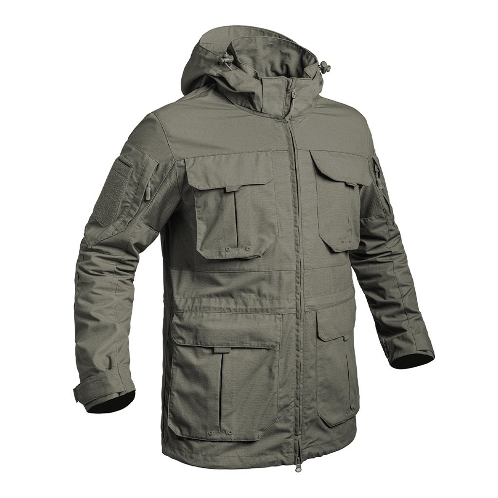 Chaqueta FIGHTER LONG rip-stop 5.0 verde con capucha