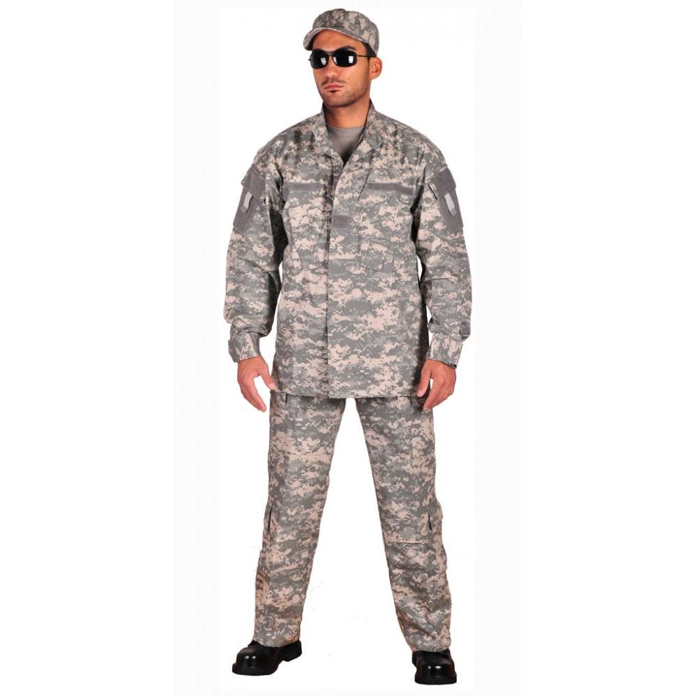 Conjunto US ACU rip-stop AT-DIGITA: pantalón con bolsillos y chaqueta con paneles para parches