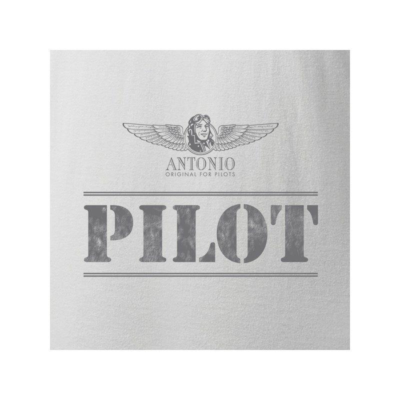Camiseta PILOT blanca de manga corta con motivo piloto - vista delantera