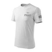Camiseta PILOT blanca de manga corta con motivo piloto - vista delantera