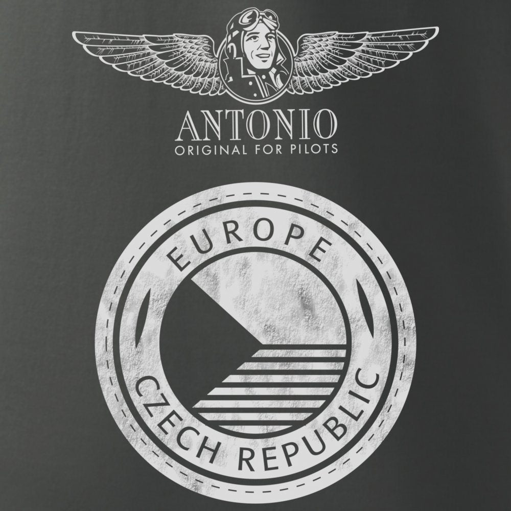 Camiseta AEROCLUB gris azulado de manga corta con motivo