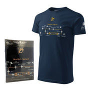 Camiseta manga corta CIRCUIT azul con motivo del circuito aeroportuario