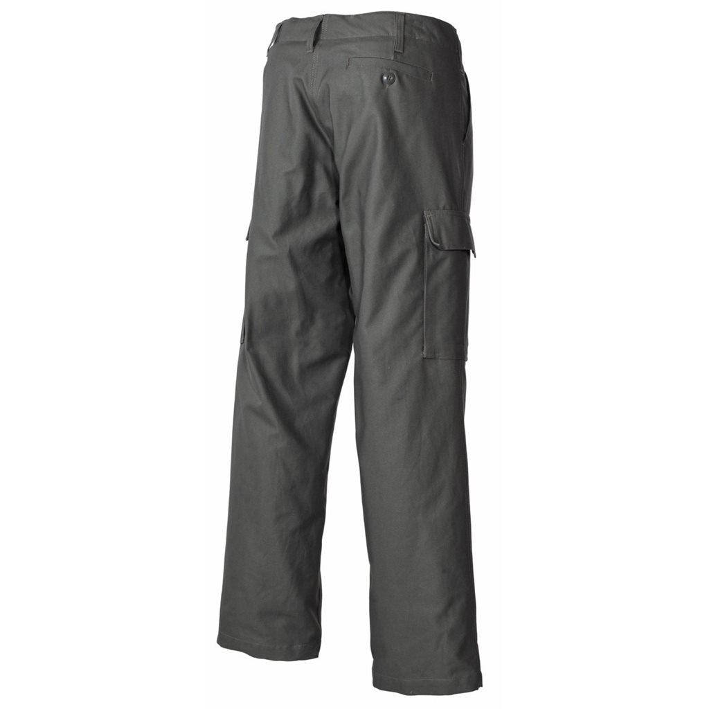 Pantalones BW moleskin forrados verdes, corte Bundeswehr, 100% algodón