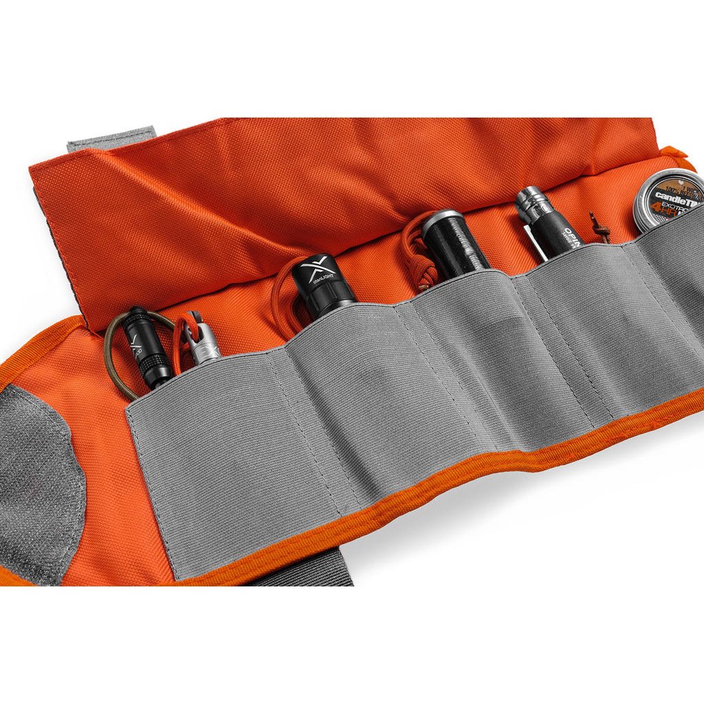 Funda TOOLROLL SURVIVAL EDC para herramientas de bushcraft, encendido y EDC, resistente y compacta