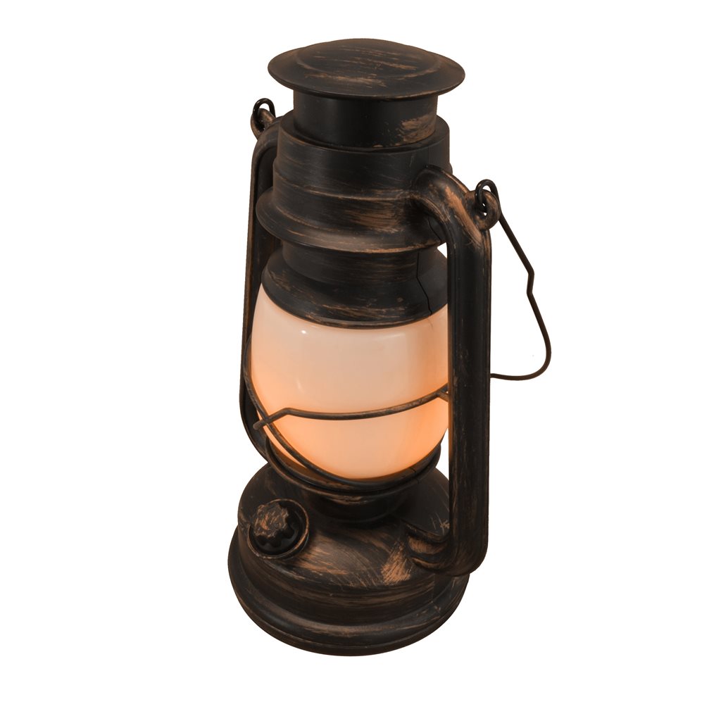 Lámpara petroleo a pilas 3xAA LED retro, estilo clásico, altura 24 cm