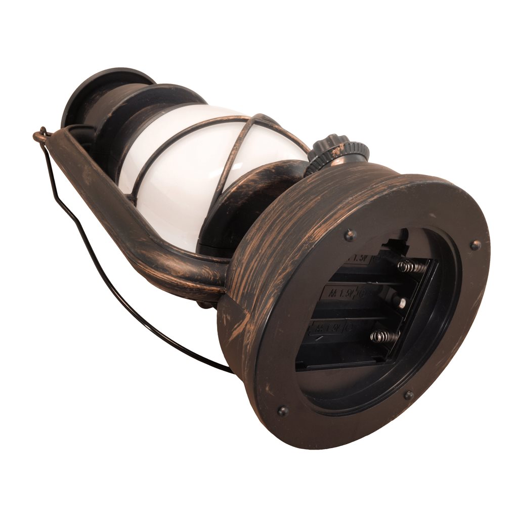 Lámpara petroleo a pilas 3xAA LED retro, estilo clásico, altura 24 cm