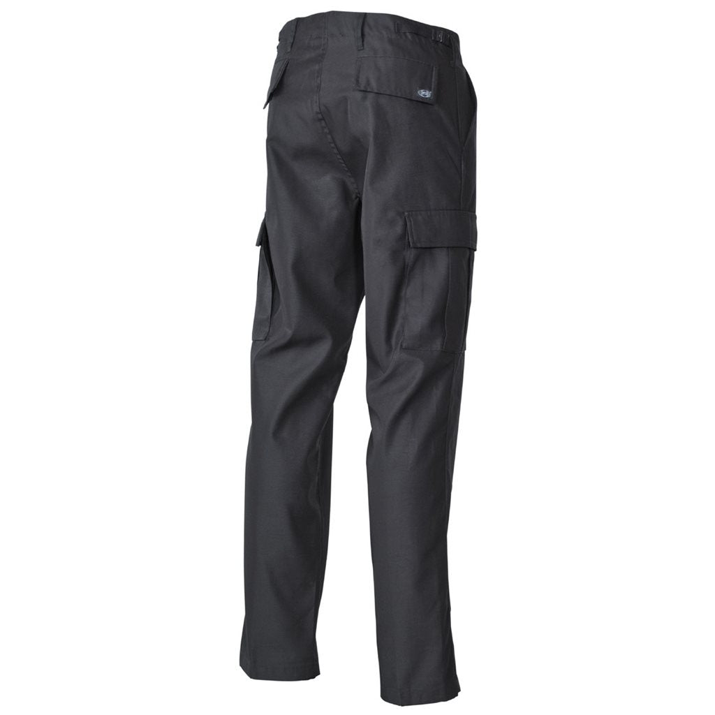 Pantalones BDU negros estilo US, 65% poliéster 35% algodón
