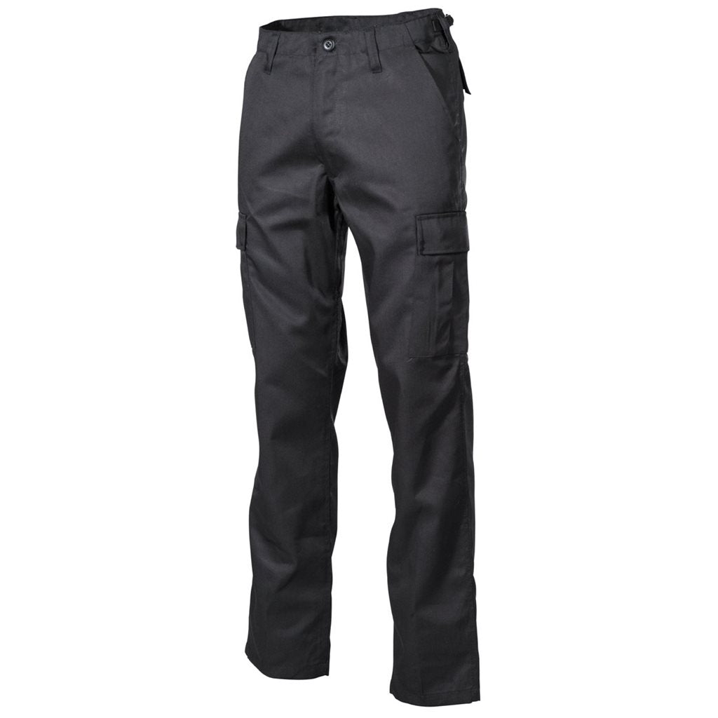 Pantalones BDU negros estilo US, 65% poliéster 35% algodón