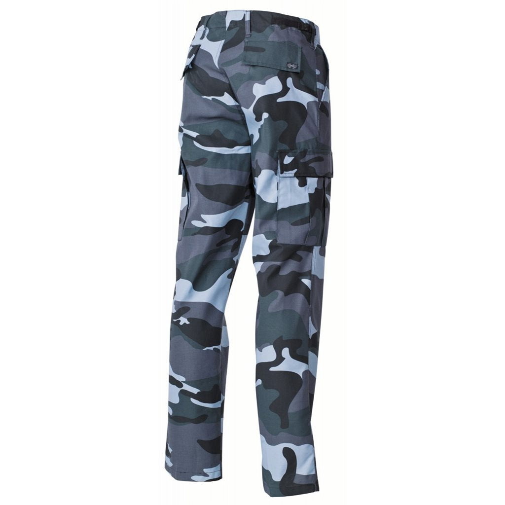 Pantalones BDU SKY BUE CAMO, corte clásico, 65% poliéster 35% algodón
