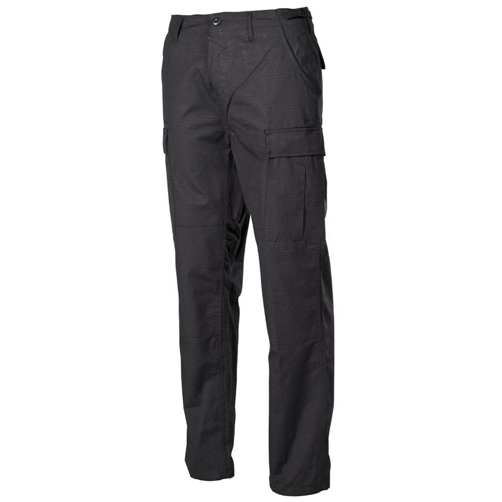 Pantalones US corte BDU negros en tejido rip-stop 100% algodon