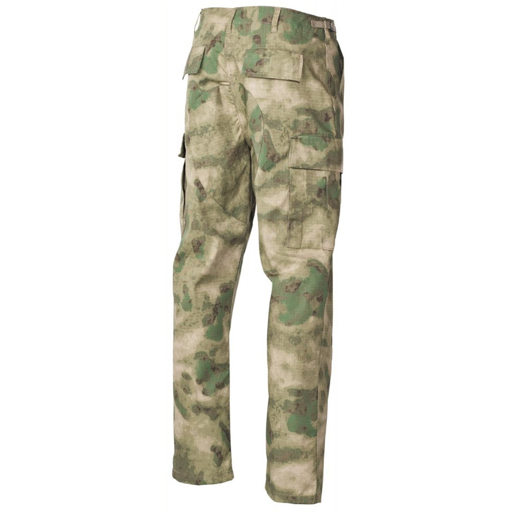 Pantalones BDU rip-stop camuflaje HDT FG con ajuste de cintura