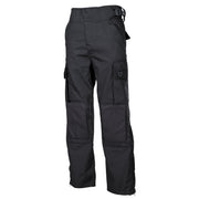Pantalones tácticos COMMANDO SMOCK negros con rodilleras desmontables, MFH