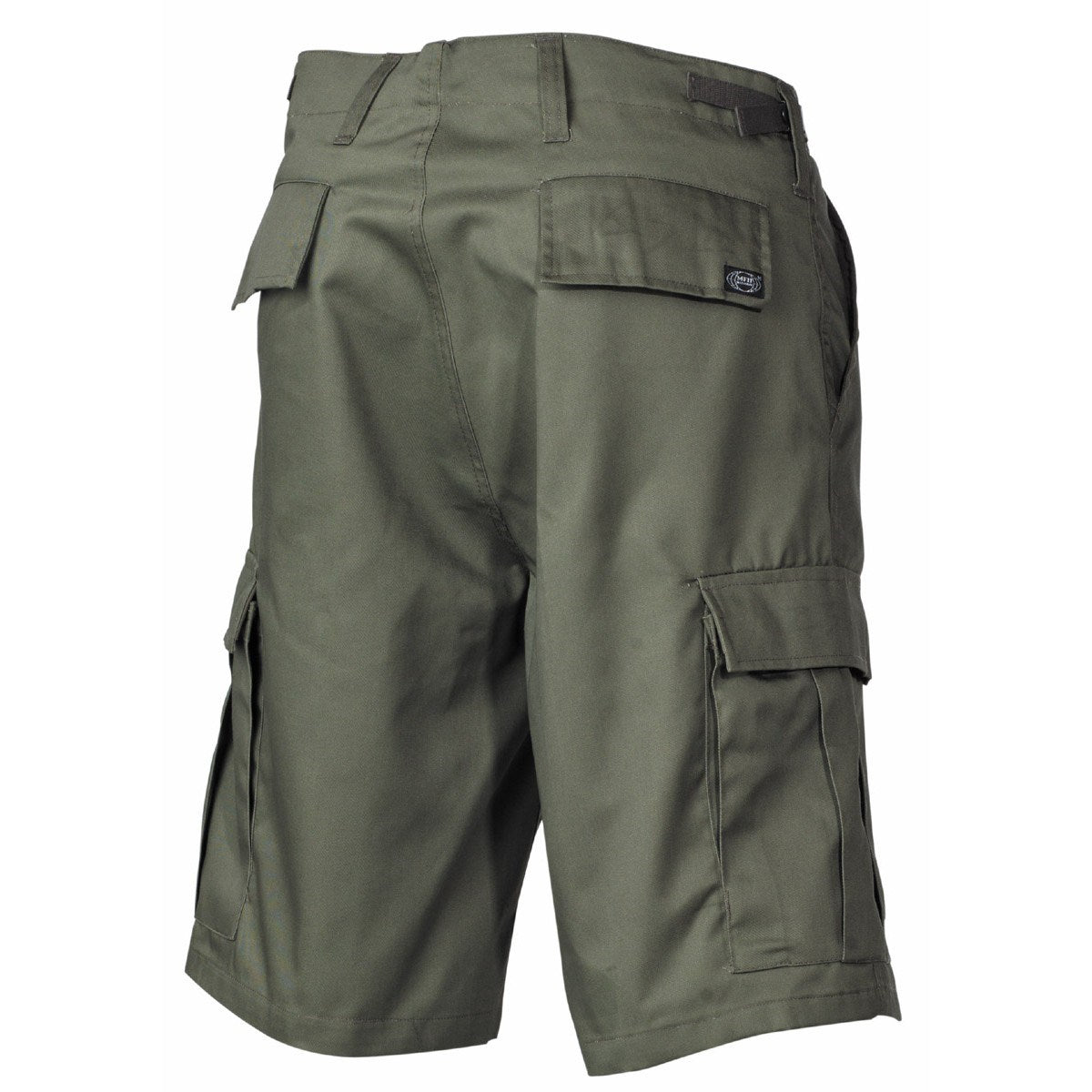 Pantalones cortos BDU verdes con bolsillos laterales, 65% poliéster 35% algodon