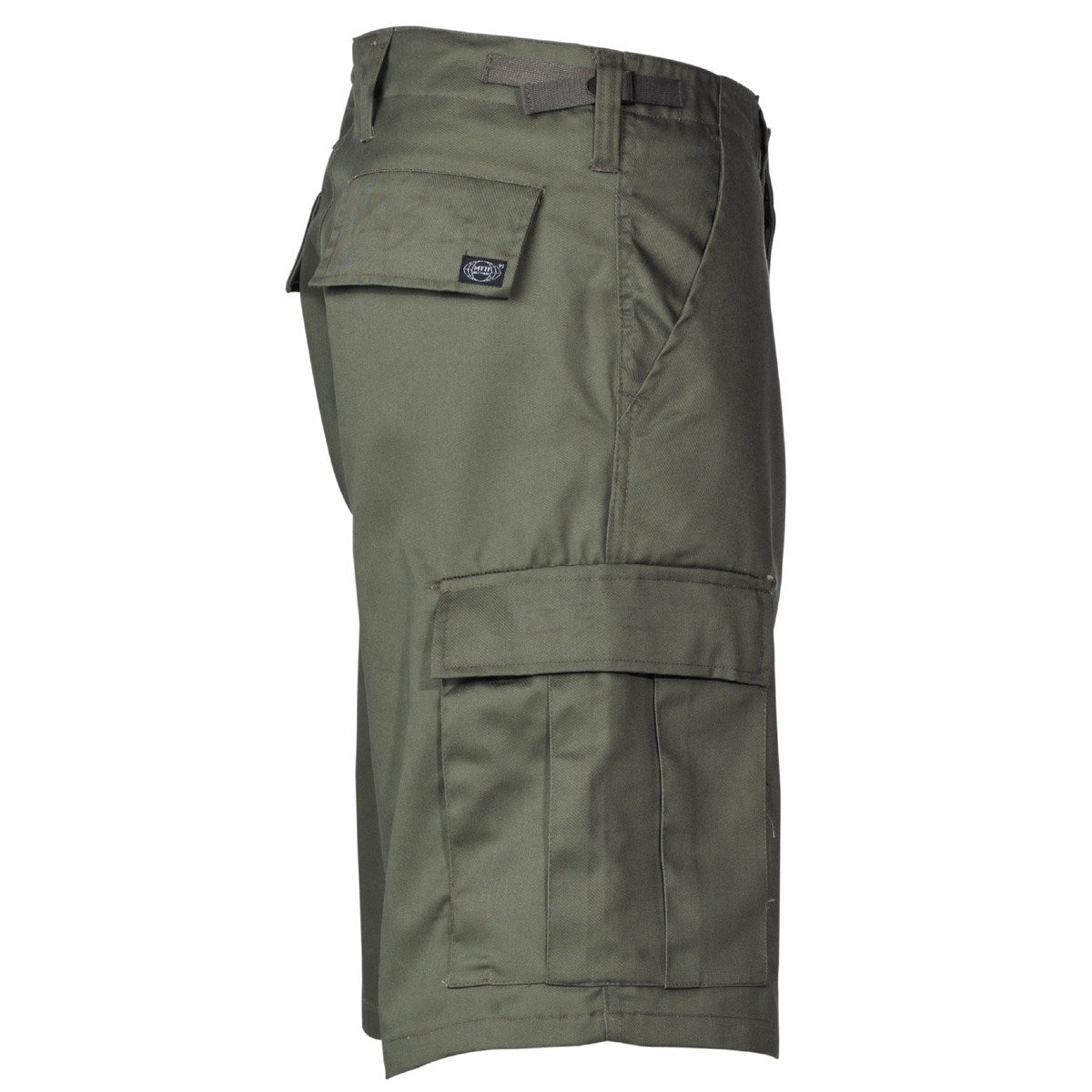 Pantalones cortos BDU verdes con bolsillos laterales, 65% poliéster 35% algodon