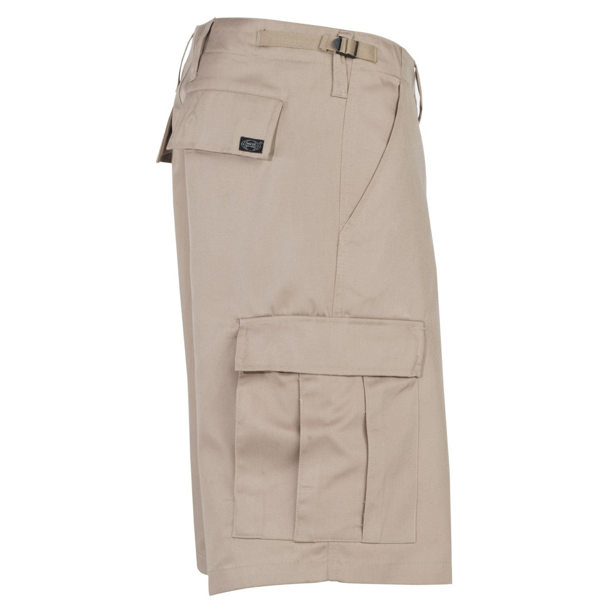 Bermudas BDU corte US color arena con bolsillos laterales, 65% poliester 35% algodon