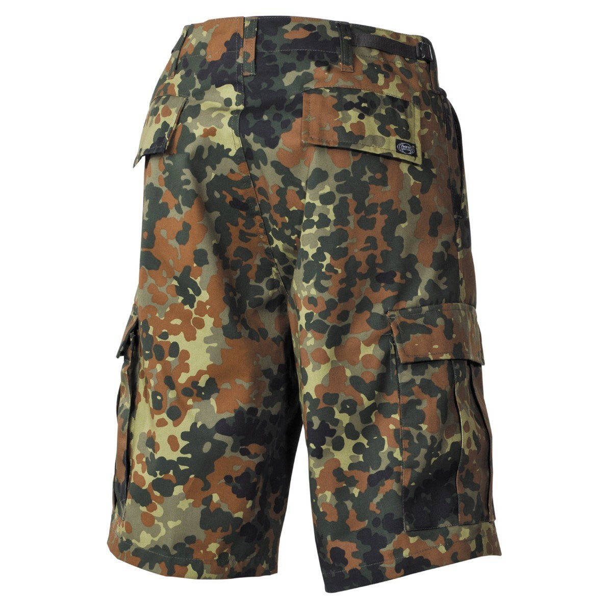 Pantalones cortos US corte BDU Flecktarn, 65% poliéster 35% algodón, bolsillos laterales
