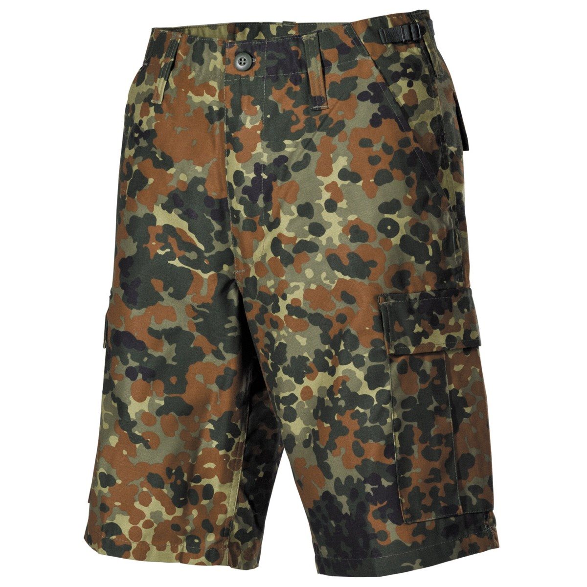 Pantalones cortos US corte BDU Flecktarn, 65% poliéster 35% algodón, bolsillos laterales
