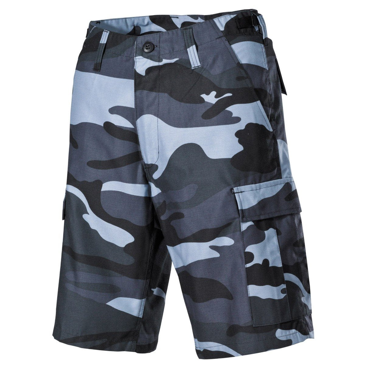 Pantalones cortos corte BDU color Sky Blue CAO, 65% poliéster 35% algodón, bolsillos laterales
