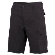 Pantalones cortos estilo BDU negros en rip-stop 100% algodón