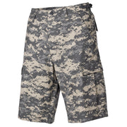 Pantalones cortos BDU estilo US en rip-stop 100% algodón, patrón ACU Digital