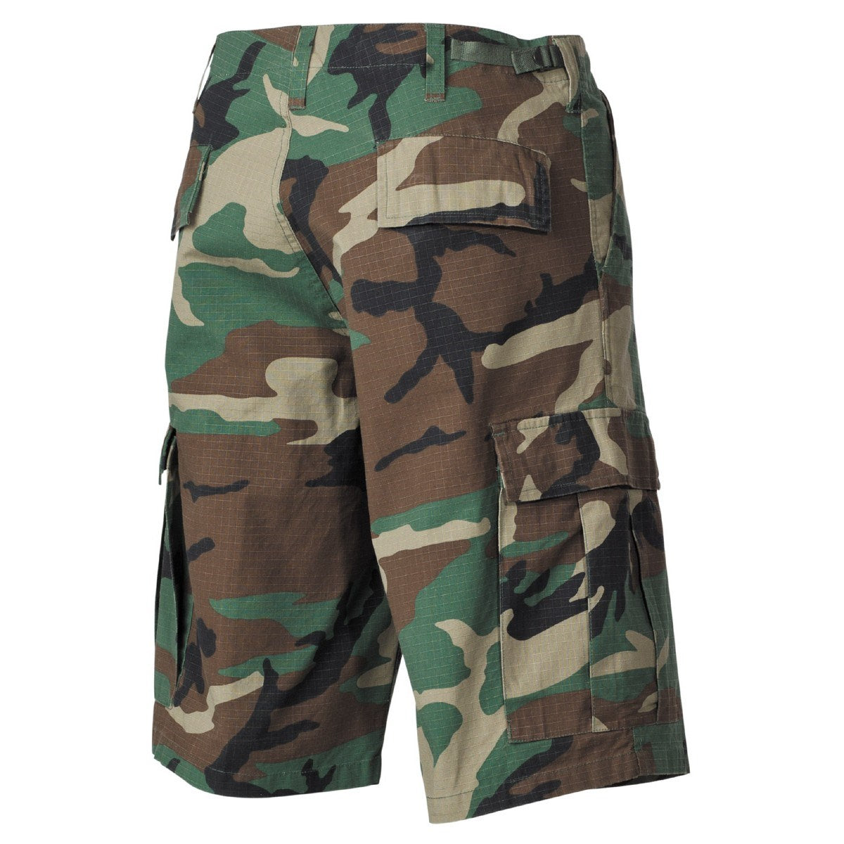 Pantalones cortos BDU rip-stop 100% algodon camuflaje Woodland lavado