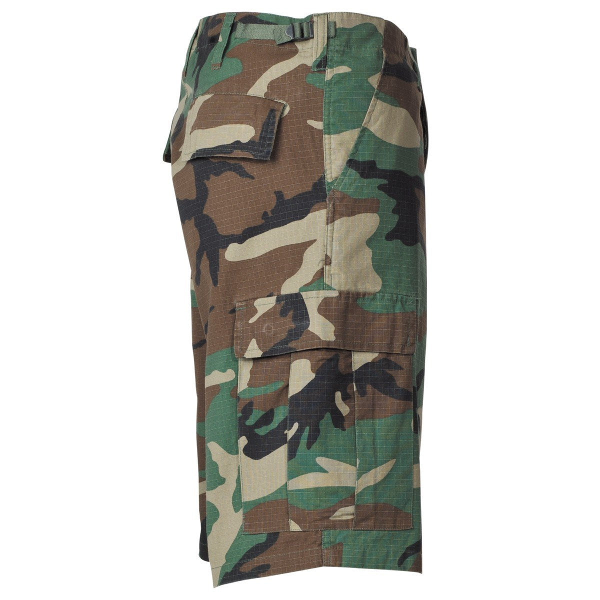 Pantalones cortos BDU rip-stop 100% algodon camuflaje Woodland lavado