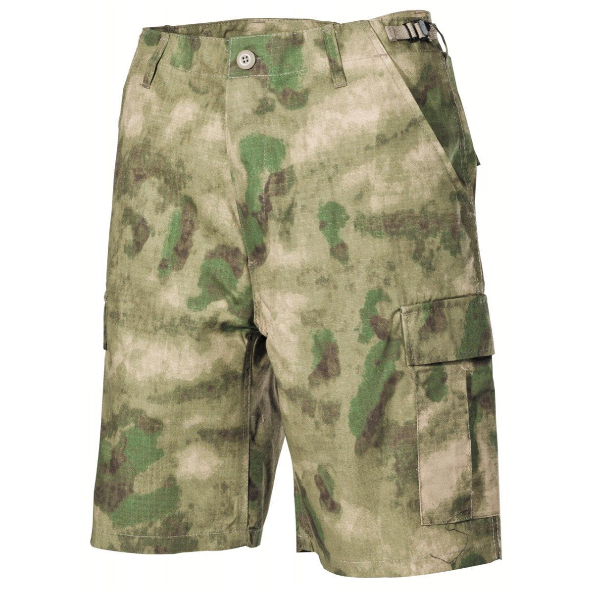 Pantalones cortos estilo BDU en camuflaje HDT FG, tejido rip-stop 100% algodon